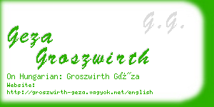 geza groszwirth business card